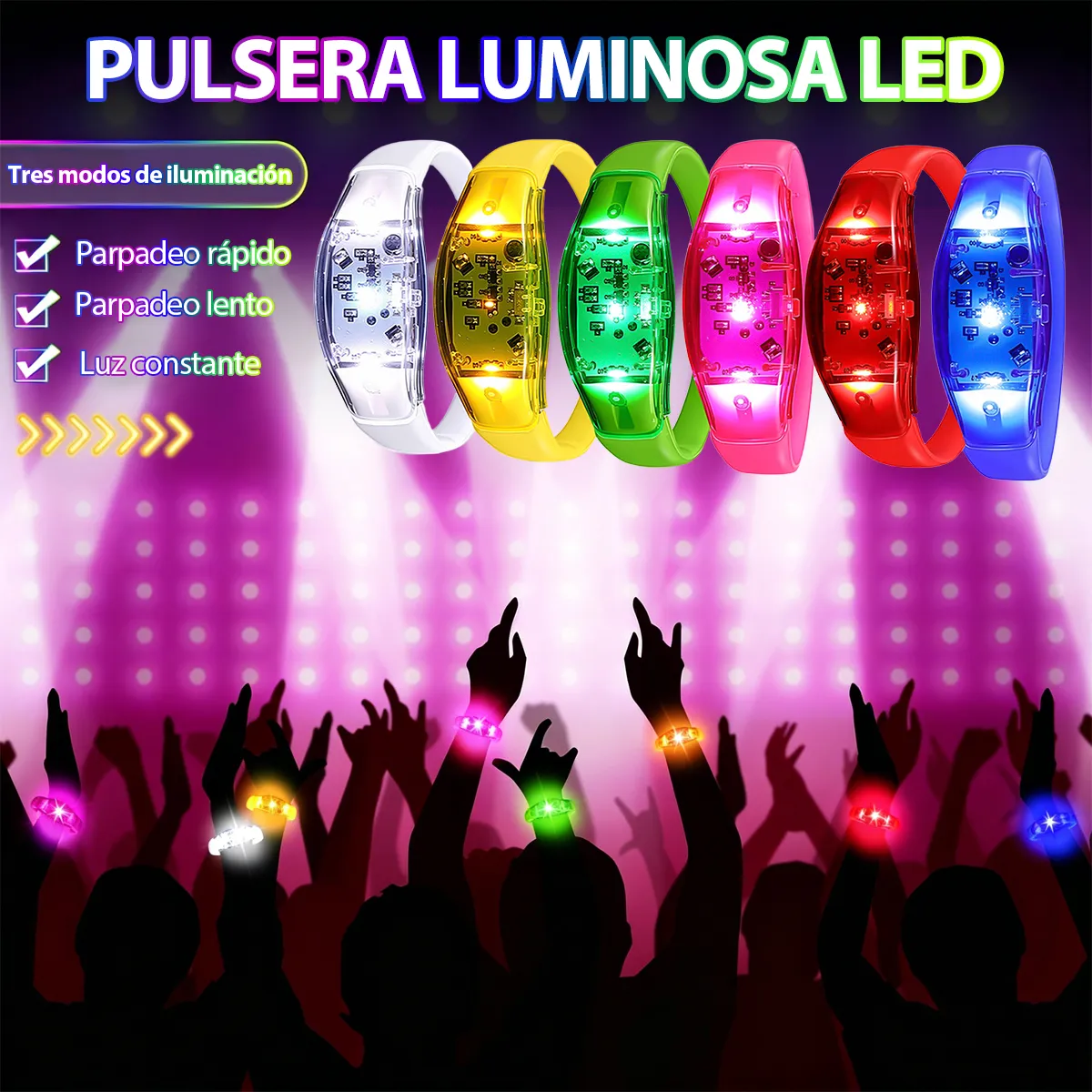 6 قطع من أساور LED تتفاعل مع ا - مراجعة Audio Music Dj وسعره